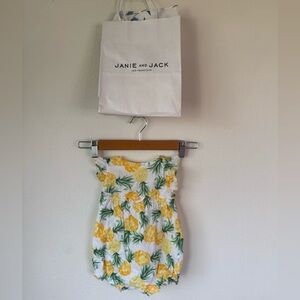 Janie and Jack 6-12 month pineapple bubble romper cotton summer spring easter